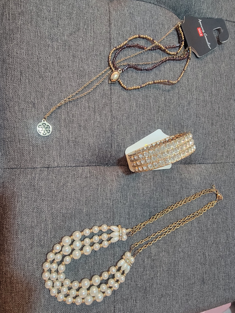 Gold-Tone Pearl Multi-Strand Necklace - Classic Elegance